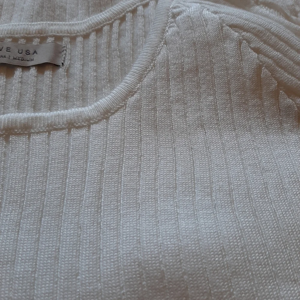 White Ribbed Sweater Top - Picture 8 of 8